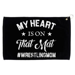 My Heart Is On That Mat Wrestling Mom Gift Grommeted Golf Towel