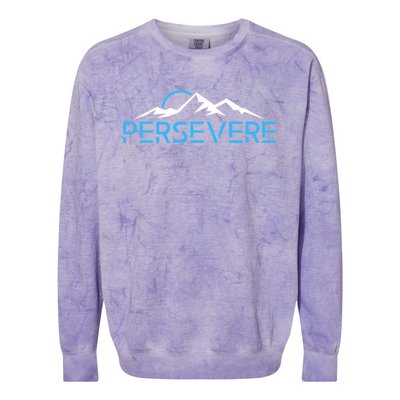 Mountains Hiking Inspiration Persevere Colorblast Crewneck Sweatshirt