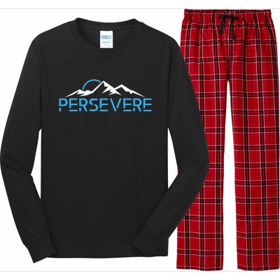 Mountains Hiking Inspiration Persevere Long Sleeve Pajama Set