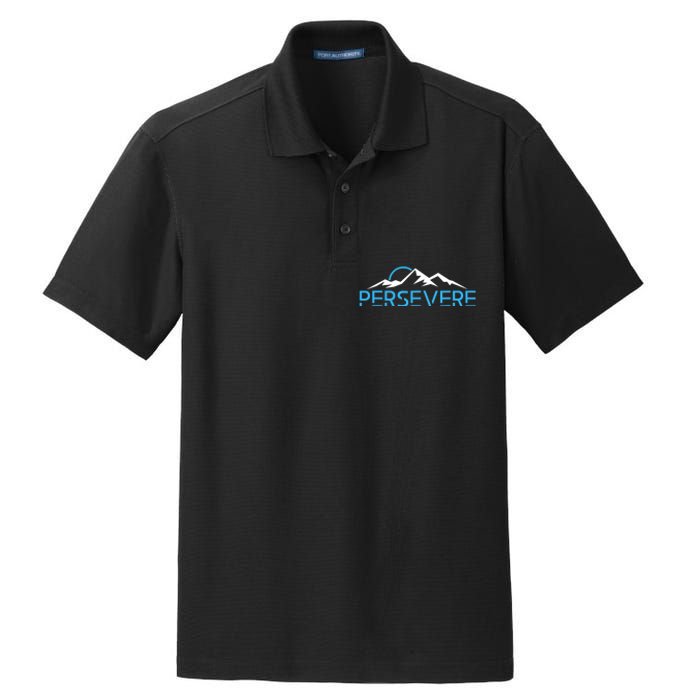 Mountains Hiking Inspiration Persevere Dry Zone Grid Polo