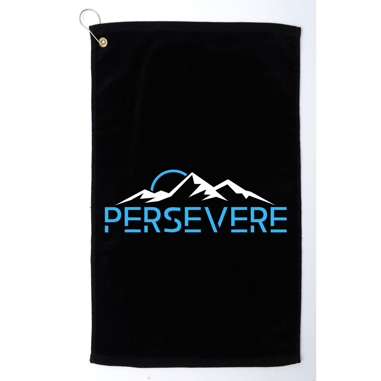 Mountains Hiking Inspiration Persevere Golf Towel