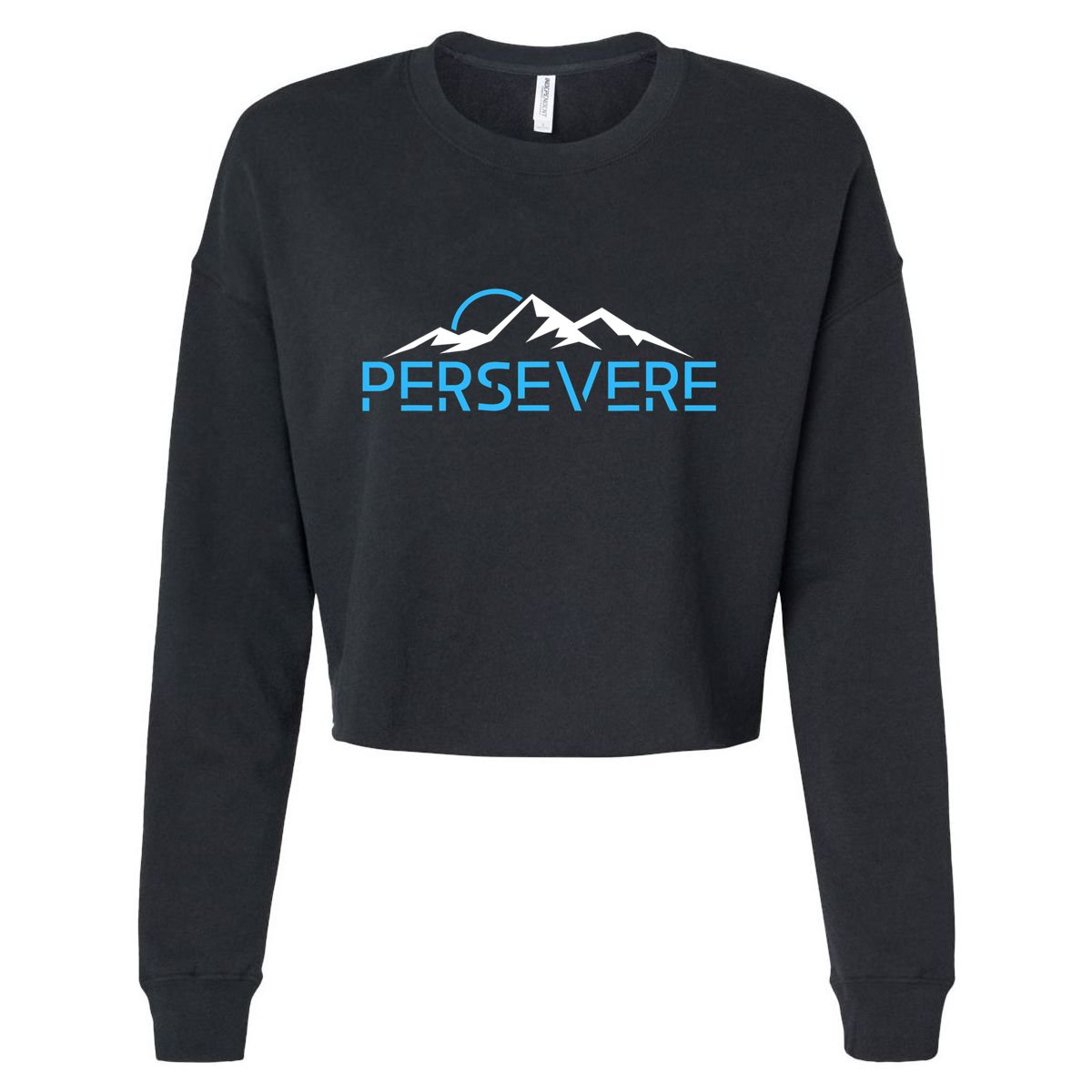 Mountains Hiking Inspiration Persevere Cropped Pullover Crew