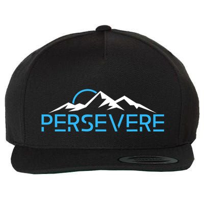 Mountains Hiking Inspiration Persevere Wool Snapback Cap