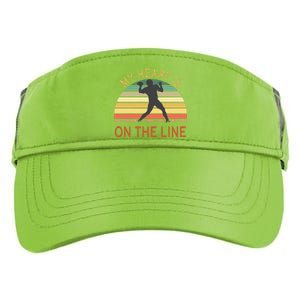 My Heart Is On The Line Football Offense Retro Design Adult Drive Performance Visor