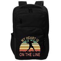 My Heart Is On The Line Football Offense Retro Design Impact Tech Backpack