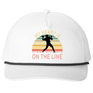 My Heart Is On The Line Football Offense Retro Design Snapback Five-Panel Rope Hat