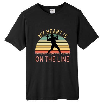 My Heart Is On The Line Football Offense Retro Design Tall Fusion ChromaSoft Performance T-Shirt