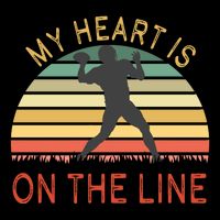 My Heart Is On The Line Football Offense Retro Design 16oz Travel Tumbler