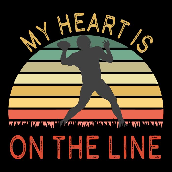 My Heart Is On The Line Football Offense Retro Design 16oz Travel Tumbler
