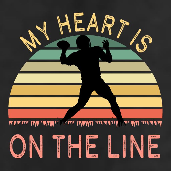 My Heart Is On The Line Football Offense Retro Design Tumbler