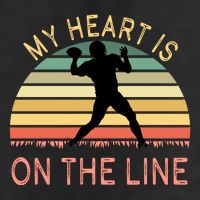 My Heart Is On The Line Football Offense Retro Design Microfiber Hand Towel