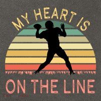 My Heart Is On The Line Football Offense Retro Design Cotton Canvas Backpack