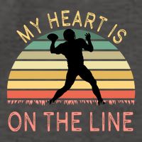 My Heart Is On The Line Football Offense Retro Design Vector Backpack