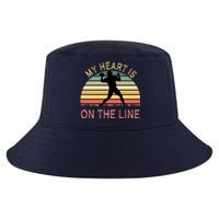 My Heart Is On The Line Football Offense Retro Design Cool Comfort Performance Bucket Hat