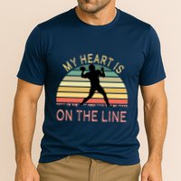 My Heart Is On The Line Football Offense Retro Design Performance Shirt