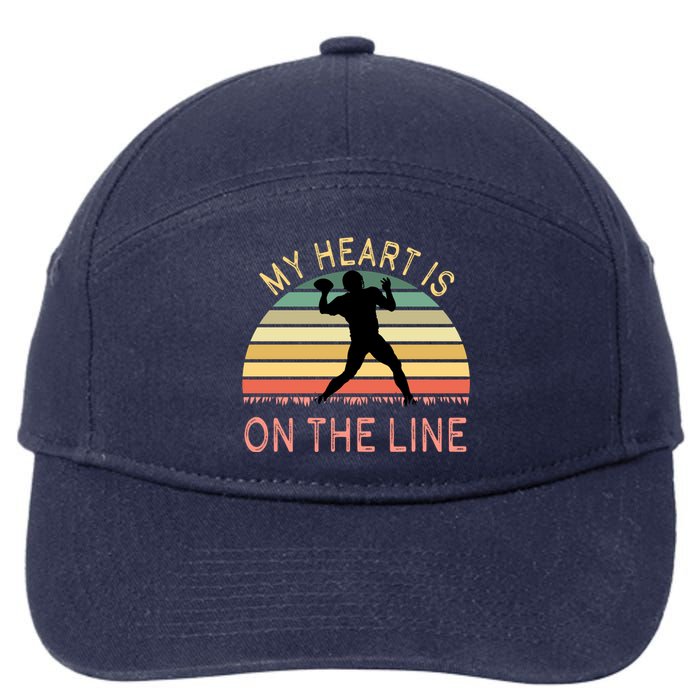 My Heart Is On The Line Football Offense Retro Design 7-Panel Snapback Hat