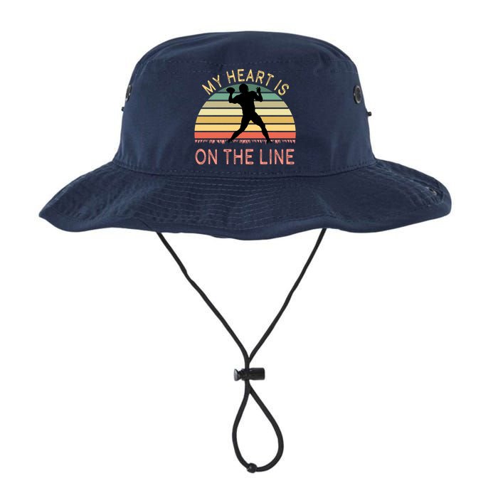 My Heart Is On The Line Football Offense Retro Design Legacy Cool Fit Booney Bucket Hat