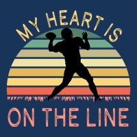 My Heart Is On The Line Football Offense Retro Design Drawstring Bag