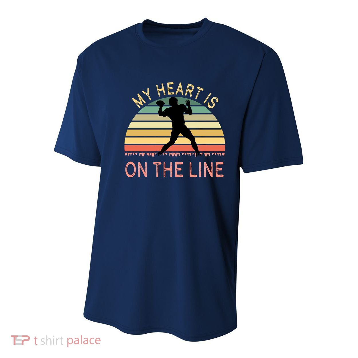My Heart Is On The Line Football Offense Retro Design Youth Performance Sprint T-Shirt
