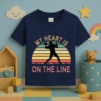 My Heart Is On The Line Football Offense Retro Design Toddler T-Shirt