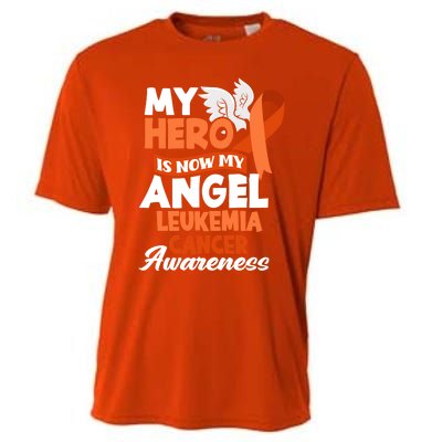 My Hero Is Now My Angel Support Leukemia Cancer Awareness Cute Gift Cooling Performance Crew T-Shirt