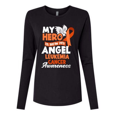 My Hero Is Now My Angel Support Leukemia Cancer Awareness Cute Gift Womens Cotton Relaxed Long Sleeve T-Shirt