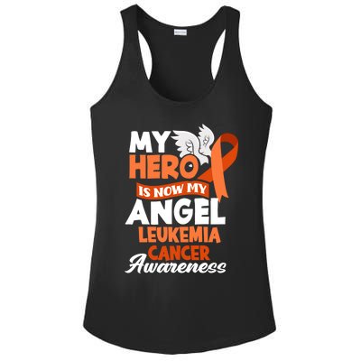 My Hero Is Now My Angel Support Leukemia Cancer Awareness Cute Gift Ladies PosiCharge Competitor Racerback Tank