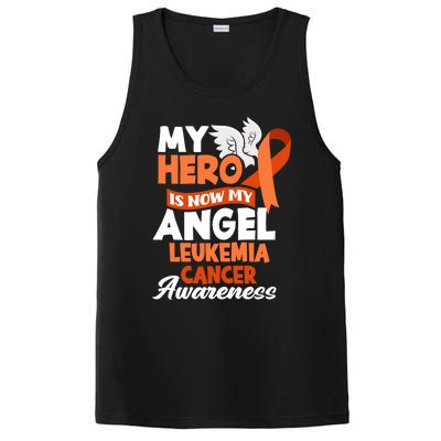 My Hero Is Now My Angel Support Leukemia Cancer Awareness Cute Gift PosiCharge Competitor Tank