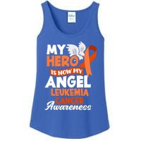 My Hero Is Now My Angel Support Leukemia Cancer Awareness Cute Gift Ladies Essential Tank