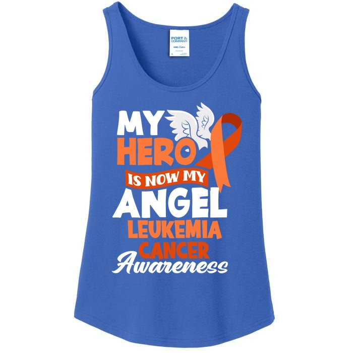 My Hero Is Now My Angel Support Leukemia Cancer Awareness Cute Gift Ladies Essential Tank