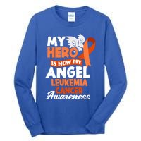 My Hero Is Now My Angel Support Leukemia Cancer Awareness Cute Gift Tall Long Sleeve T-Shirt