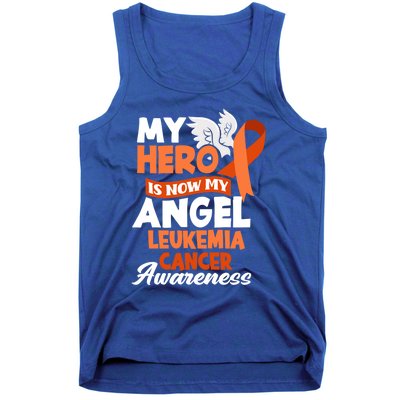 My Hero Is Now My Angel Support Leukemia Cancer Awareness Cute Gift Tank Top