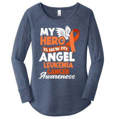 My Hero Is Now My Angel Support Leukemia Cancer Awareness Cute Gift Women's Perfect Tri Tunic Long Sleeve Shirt