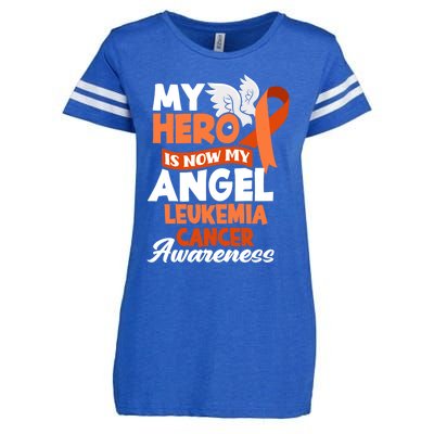 My Hero Is Now My Angel Support Leukemia Cancer Awareness Cute Gift Enza Ladies Jersey Football T-Shirt