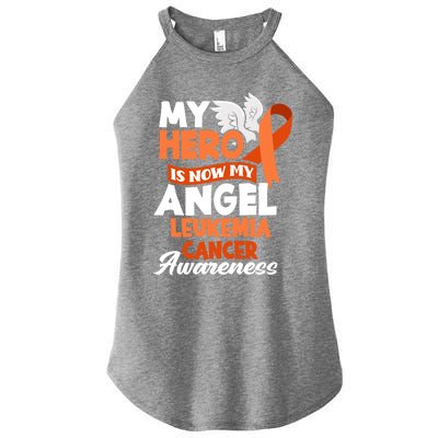 My Hero Is Now My Angel Support Leukemia Cancer Awareness Cute Gift Women's Perfect Tri Rocker Tank