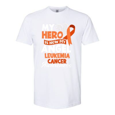 My Hero Is Now My Angel Support Leukemia Cancer Awareness Cute Gift Softstyle CVC T-Shirt