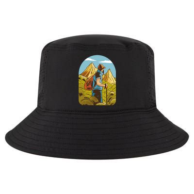 Man Hiking In The Mountains Cool Comfort Performance Bucket Hat