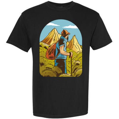 Man Hiking In The Mountains Garment-Dyed Heavyweight T-Shirt