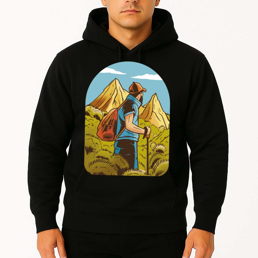 Man Hiking In The Mountains Hoodie