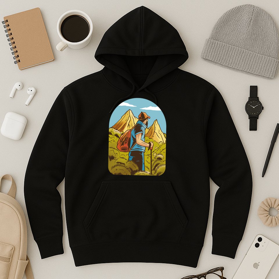 Man Hiking In The Mountains Hoodie