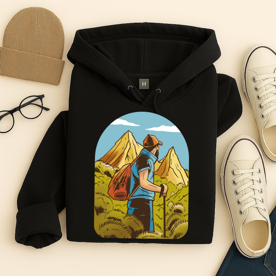 Man Hiking In The Mountains Hoodie