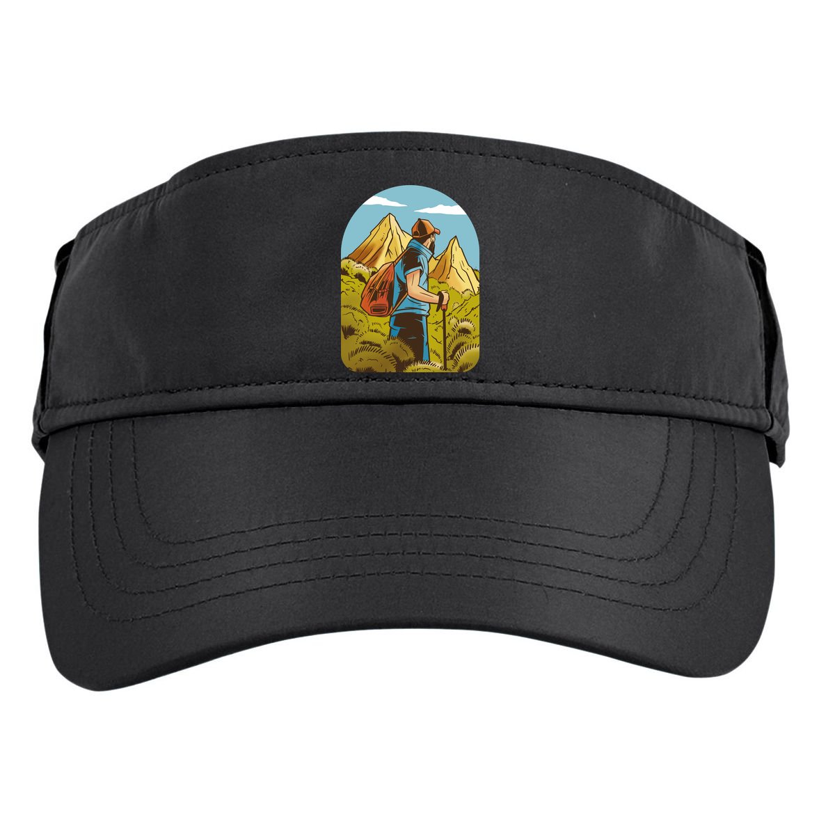 Man Hiking In The Mountains Adult Drive Performance Visor