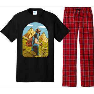 Man Hiking In The Mountains Pajama Set