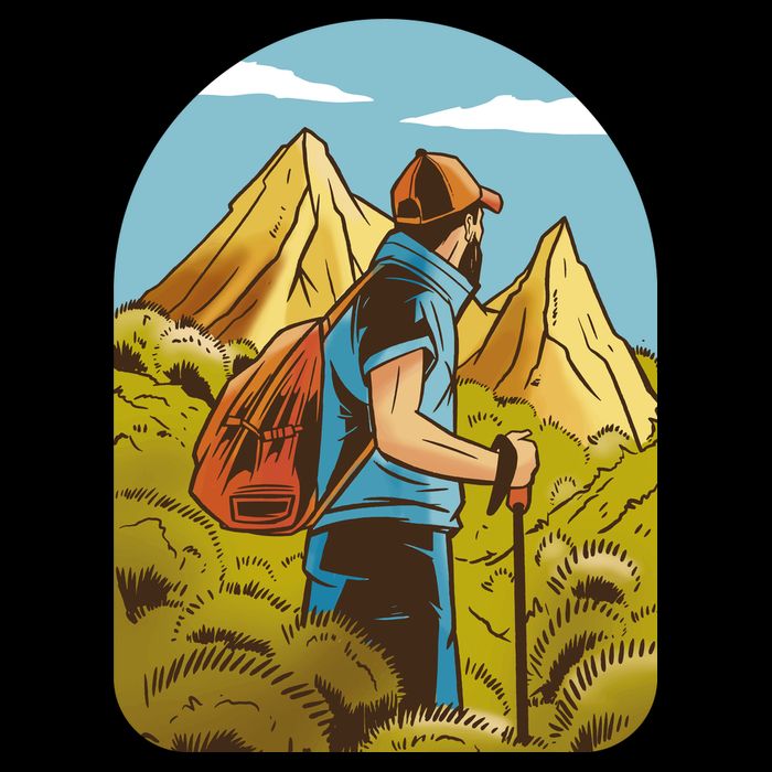 Man Hiking In The Mountains Youth Performance Sprint T-Shirt