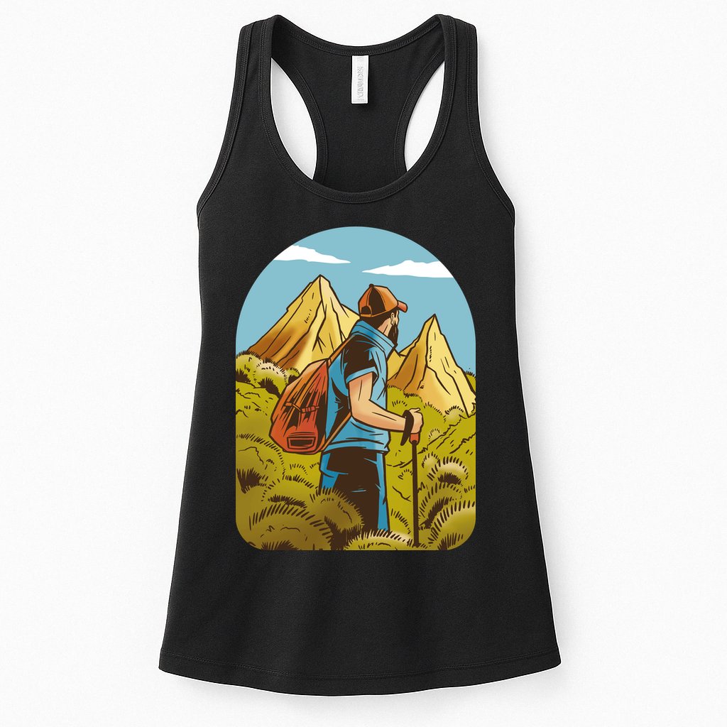 Man Hiking In The Mountains Womens Tank Top