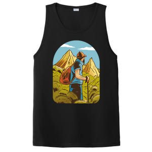 Man Hiking In The Mountains PosiCharge Competitor Tank