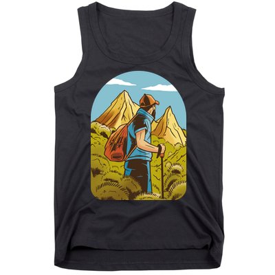 Man Hiking In The Mountains Tank Top