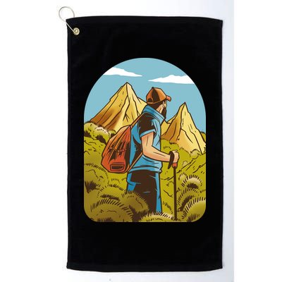 Man Hiking In The Mountains Golf Towel