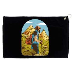 Man Hiking In The Mountains Grommeted Golf Towel