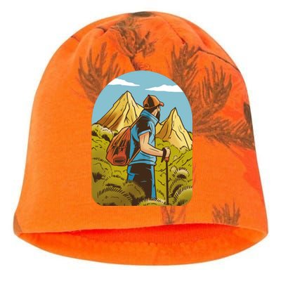 Man Hiking In The Mountains Kati - Camo Knit Beanie